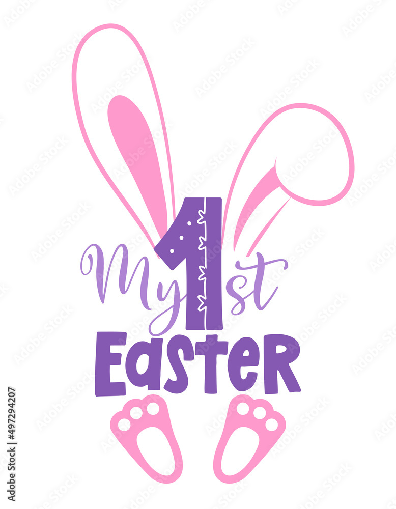 My first Easter - happy Easter Day lettering greeting card set. Handmade calligraphy vector illustration. Good for posters, textiles, gifts. Baby girl greeting label. My first Easter - happy Easter Day lettering greeting card set. Handmade calligraphy vector illustration. Good for posters, textiles, gifts. Baby girl greeting label.