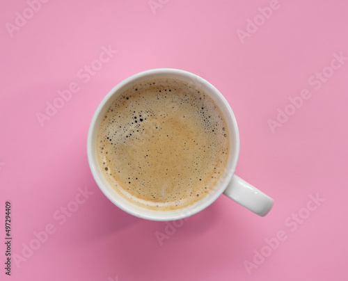 espresso coffee mug on pink background