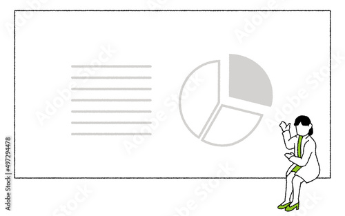 女医が説明をするイラスト