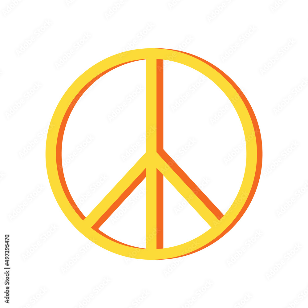 Abstract peace symbol vector illustration. 70s style element for design and print. Round hippie sign sticker Abstract peace symbol vector illustration. 70s style element for design and print. Round hippie sign sticker