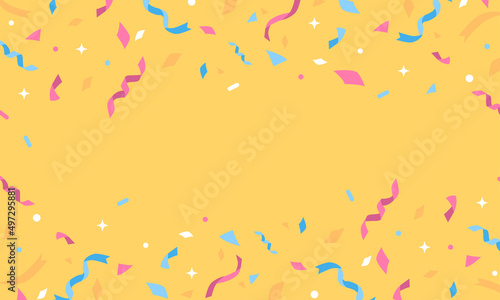 カラフル・可愛い紙吹雪のベクターフレーム素材