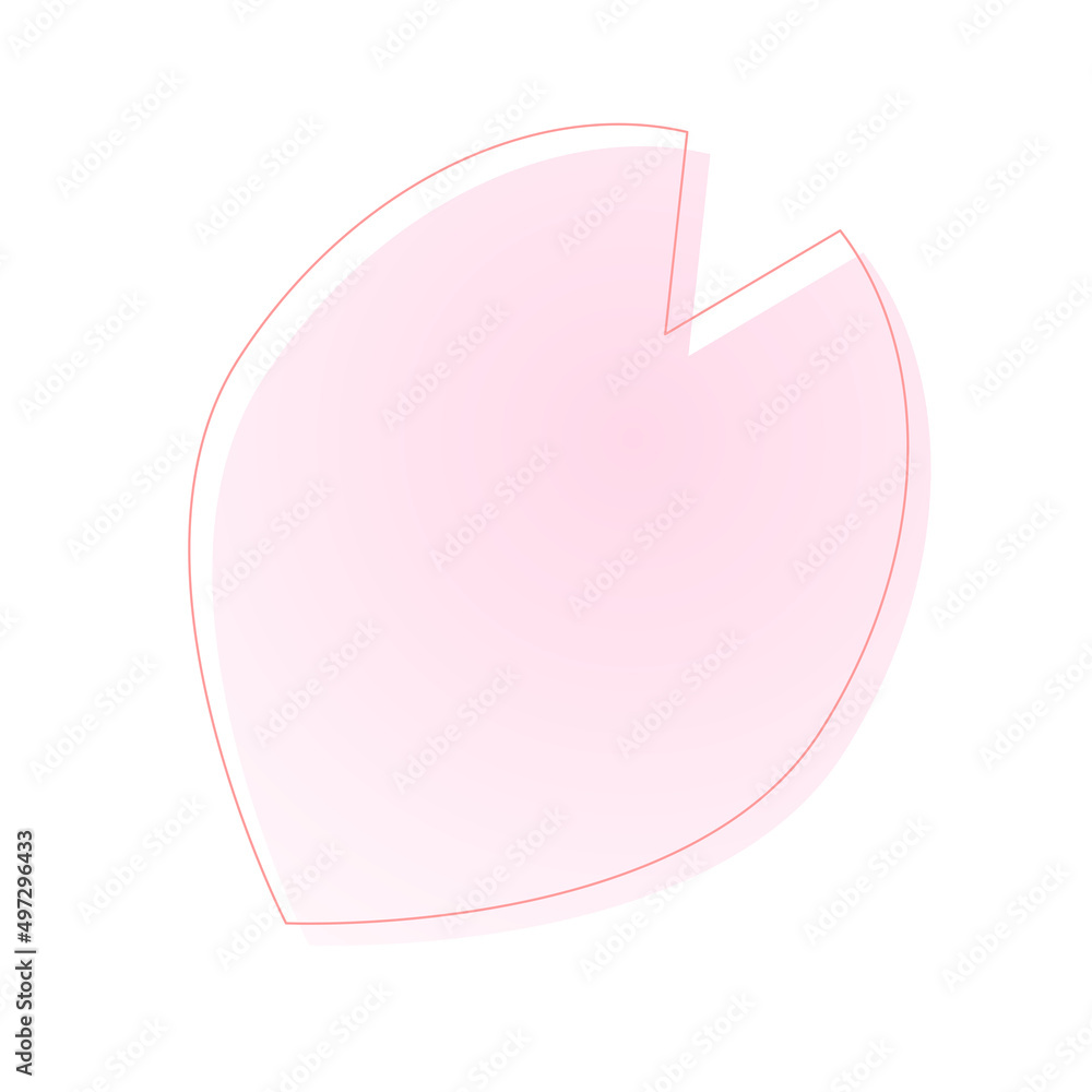Simple cherry blossom petal icon (gradation) isolated Simple cherry blossom petal icon (gradation) isolated