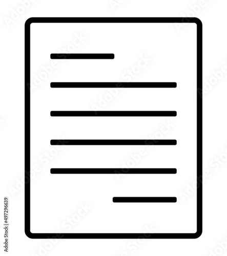 Document paper icon. Vector file pictogram II.