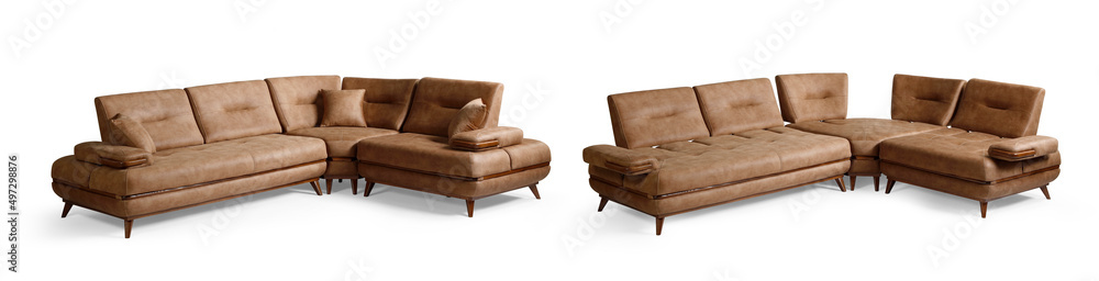 Fototapeta premium corner furniture isolated on white background