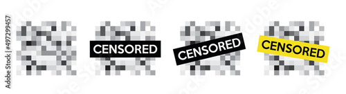 Set censored bar isolated on white background. Censored signs concept. Vector stock