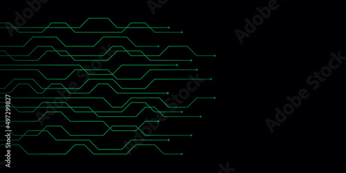 circuit board electronics digital technology banner black