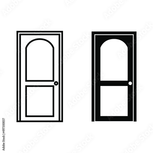 Door vector icon set. entry illustration sign collection. room symbol. exit logo.
