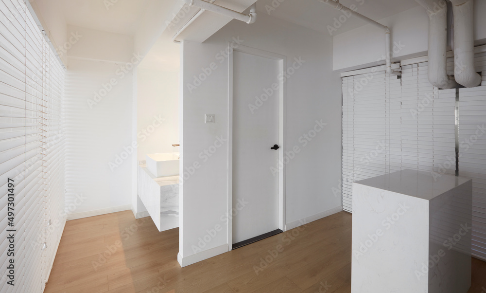 Fototapeta premium Modern and simple office interior washroom area 