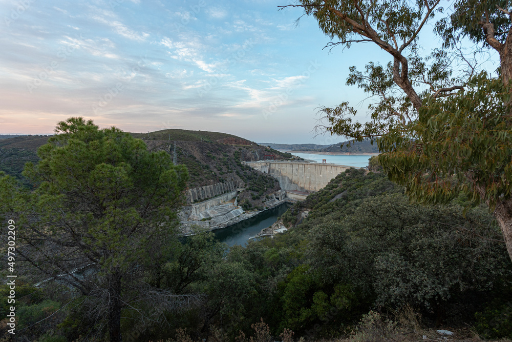 Valdecañas dam in caceres, extremadura, spain