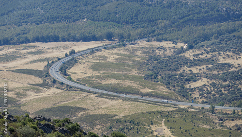 Obraz na płótnie Landscape of extremadura grassland with the Tajo river w salonie