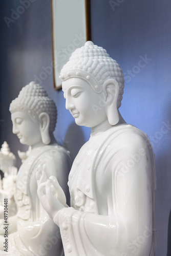 Group of Buddha statue in exhibition