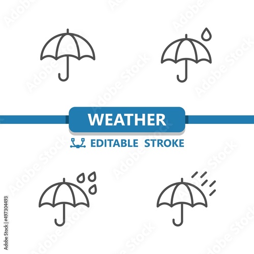 Weather Icons. Raining, Rain, Umbrella