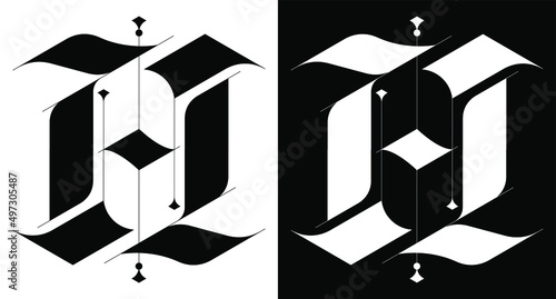 letter H initial logo monogram vector elegant