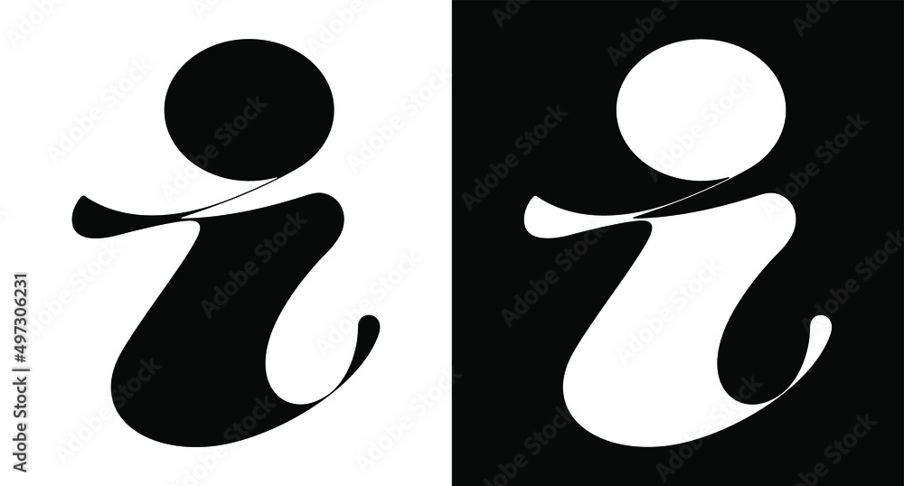 letter i monogram initial logo unique elegant - obrazy, fototapety, plakaty 