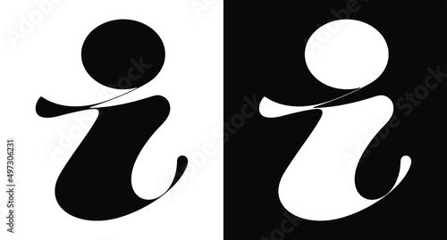 letter i monogram initial logo unique elegant