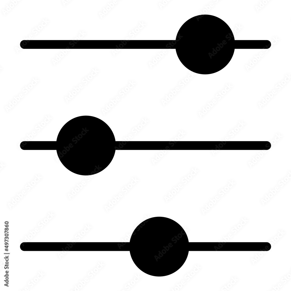 Settings Sliders Flat Icon Isolated On White Background Settings Sliders Flat Icon Isolated On White Background