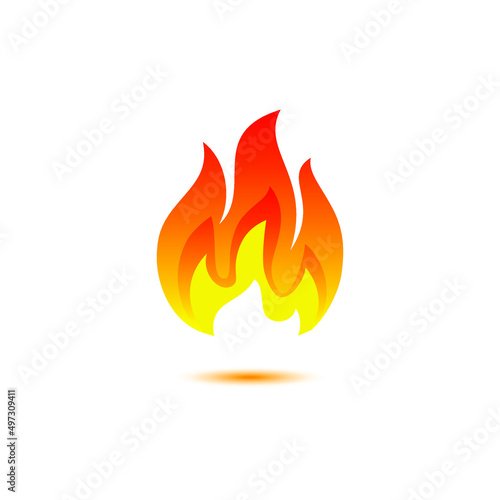 flame vector icon, bonfire logo isolated on white background