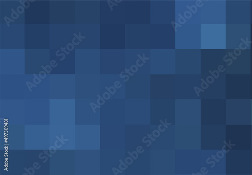 Background from dark blue squares. Blue geometric texture. Vector pattern of square dark blue pixels. A backing of mosaic squares for branding, calendar, card, banner, cover, website