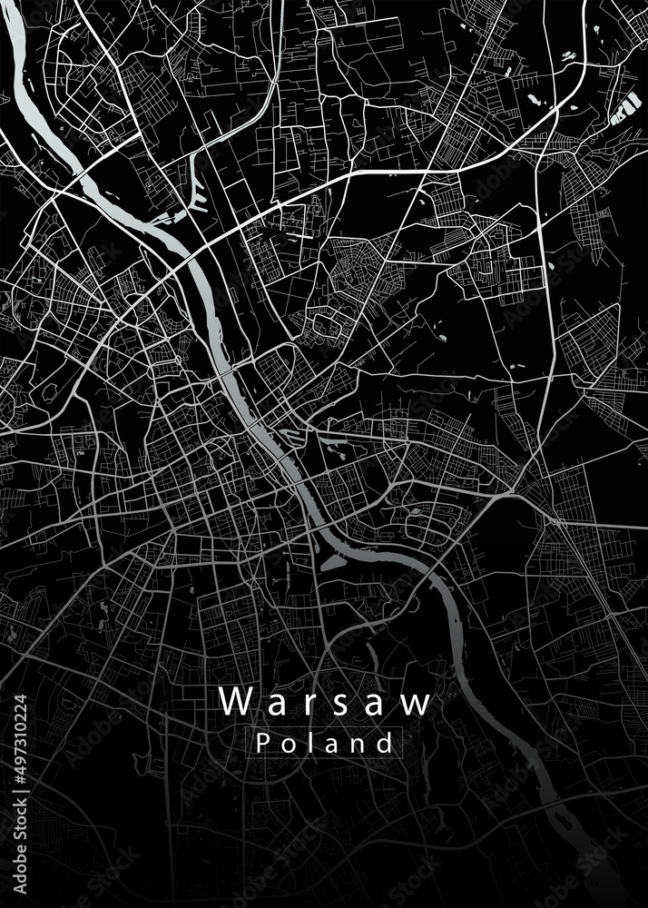 Warsaw Poland City Map