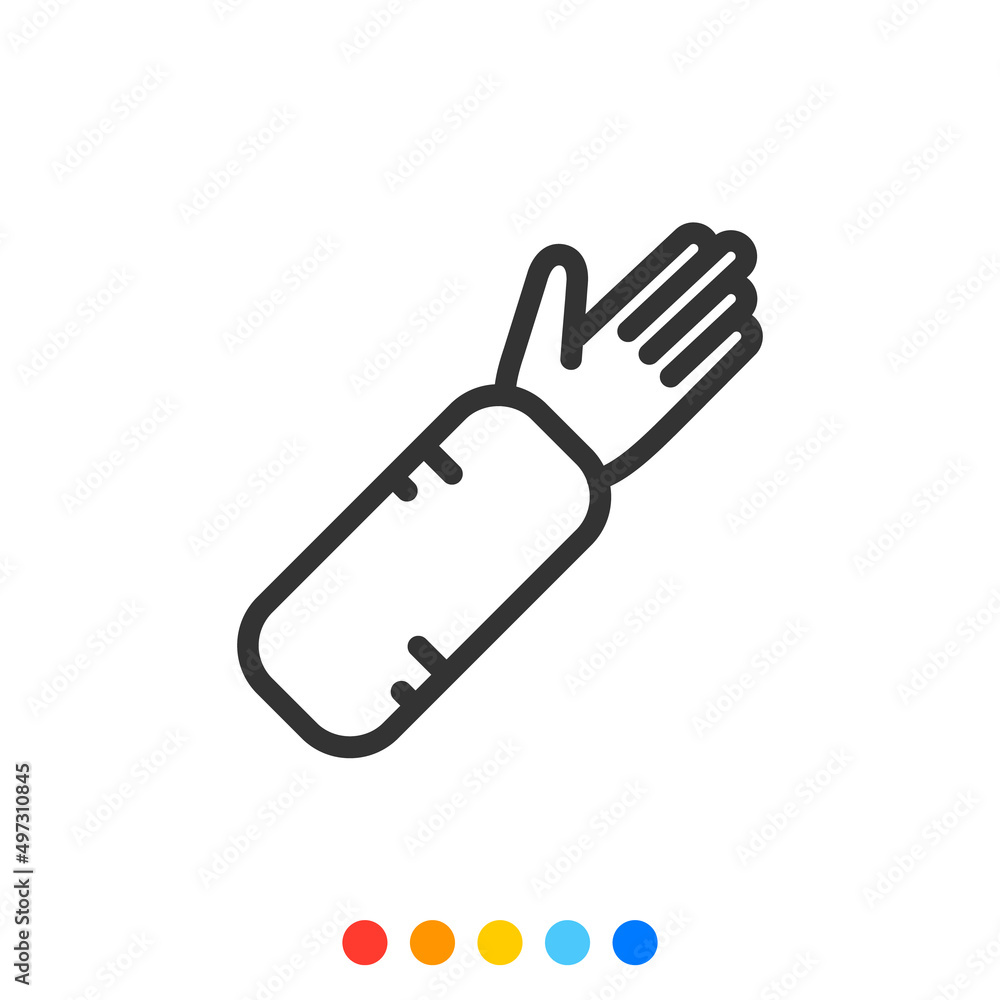 Arm splint vector icon, Vector and Illustration. Arm splint vector icon, Vector and Illustration.