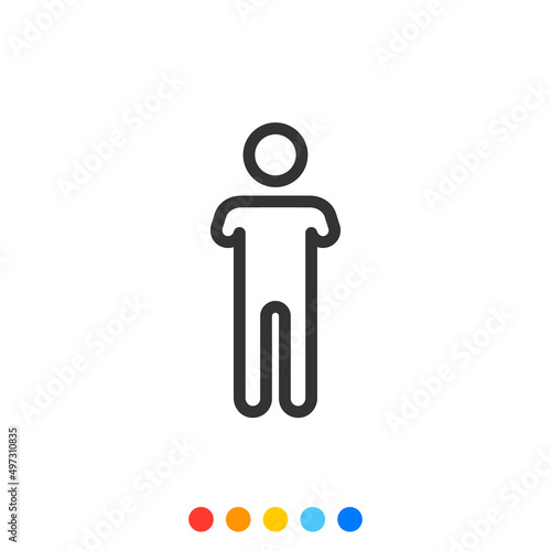 Disabled person icon, Arm amputated icon, Vector.