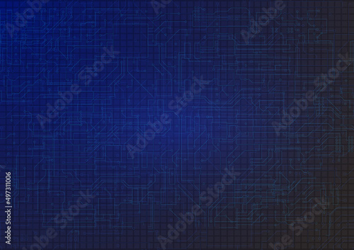 Geometric Graphic Circuit Connection Background. Lines Dots Vector Illustration. Futuristic Digital Network Concept.