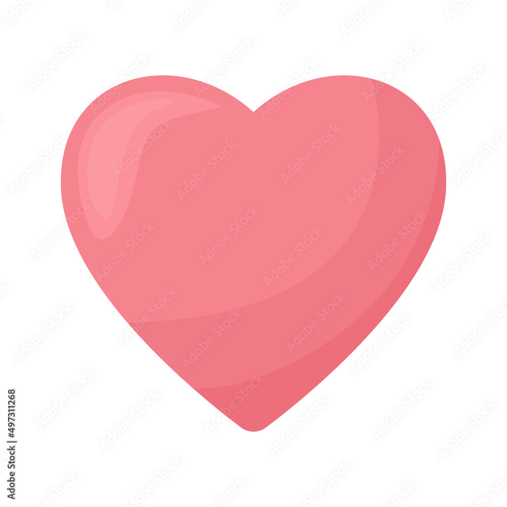 Heart symbol semi flat color vector element. Full sized object on white. Love and support expression. Happy valentines simple cartoon style illustration for web graphic design and animation