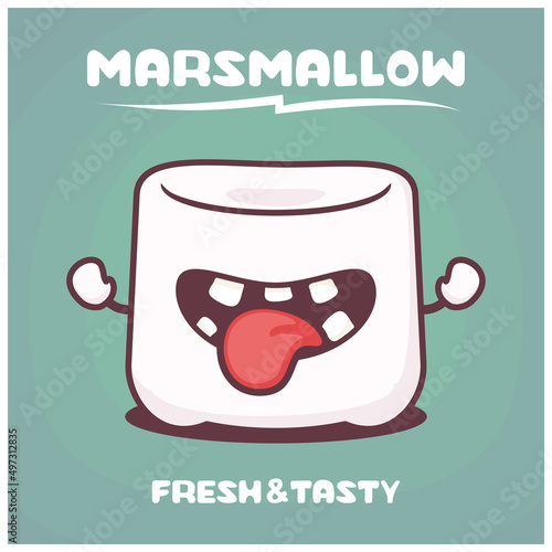 marshmallows cartoon. food vector illustration