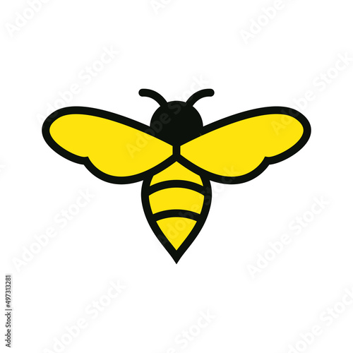 bee logo icon design template vector