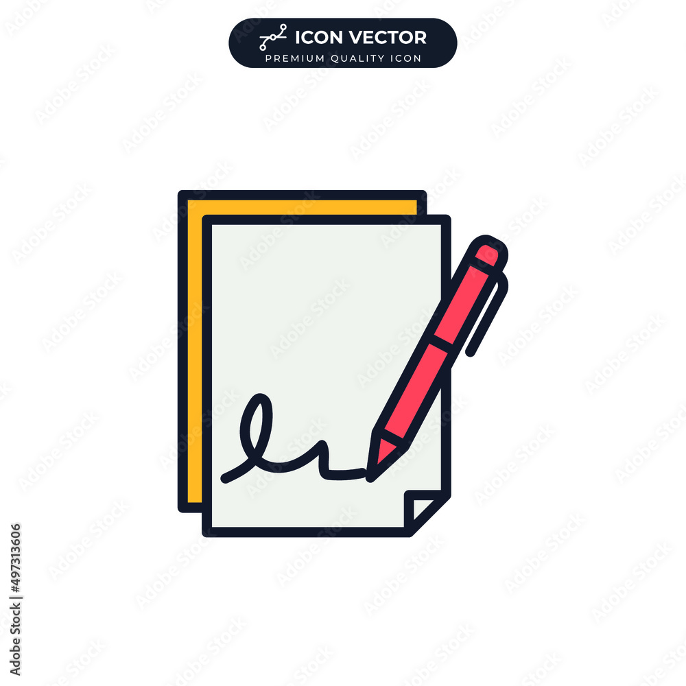 sign contract icon symbol template for graphic and web design
