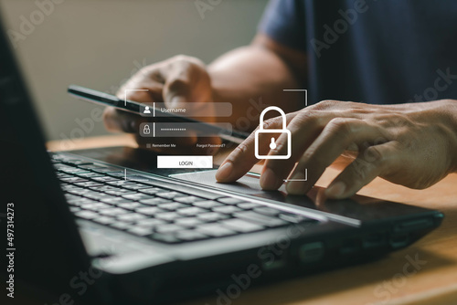Multi-Factor Authentication, User, Login, cyber security and data protection, information security and encryption, secure Internet access, cybersecurity. login with username and password.