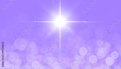 Banner viola stella raggiante bianca. Natale. Pasqua. Pentecoste. Illuminazione spirituale  photo