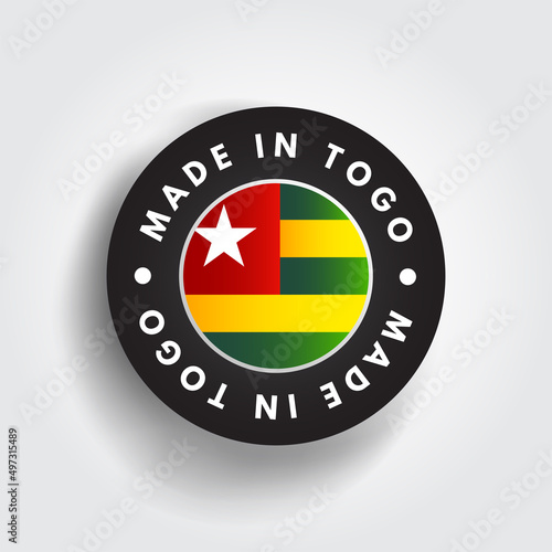 Made in Togo text emblem badge, concept background