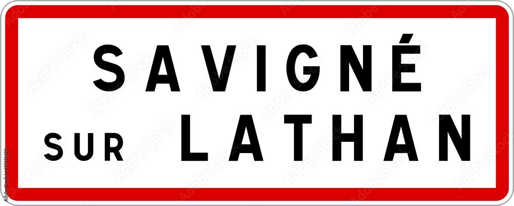 Panneau entrée ville agglomération Savigné-sur-Lathan / Town entrance sign Savigné-sur-Lathan Panneau entrée ville agglomération Savigné-sur-Lathan / Town entrance sign Savigné-sur-Lathan