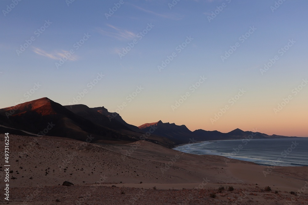 Wschód słońca nad oceanem, Fuerteventura