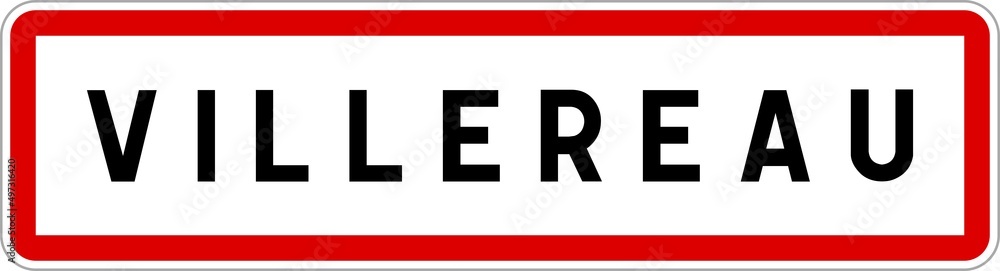 Panneau entrée ville agglomération Villereau / Town entrance sign Villereau