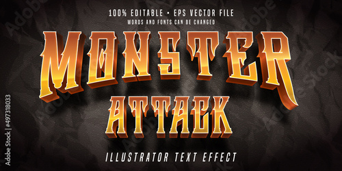 Monster attack editable text effect