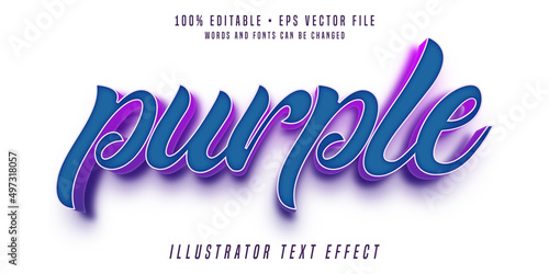 Purple 3d text effect