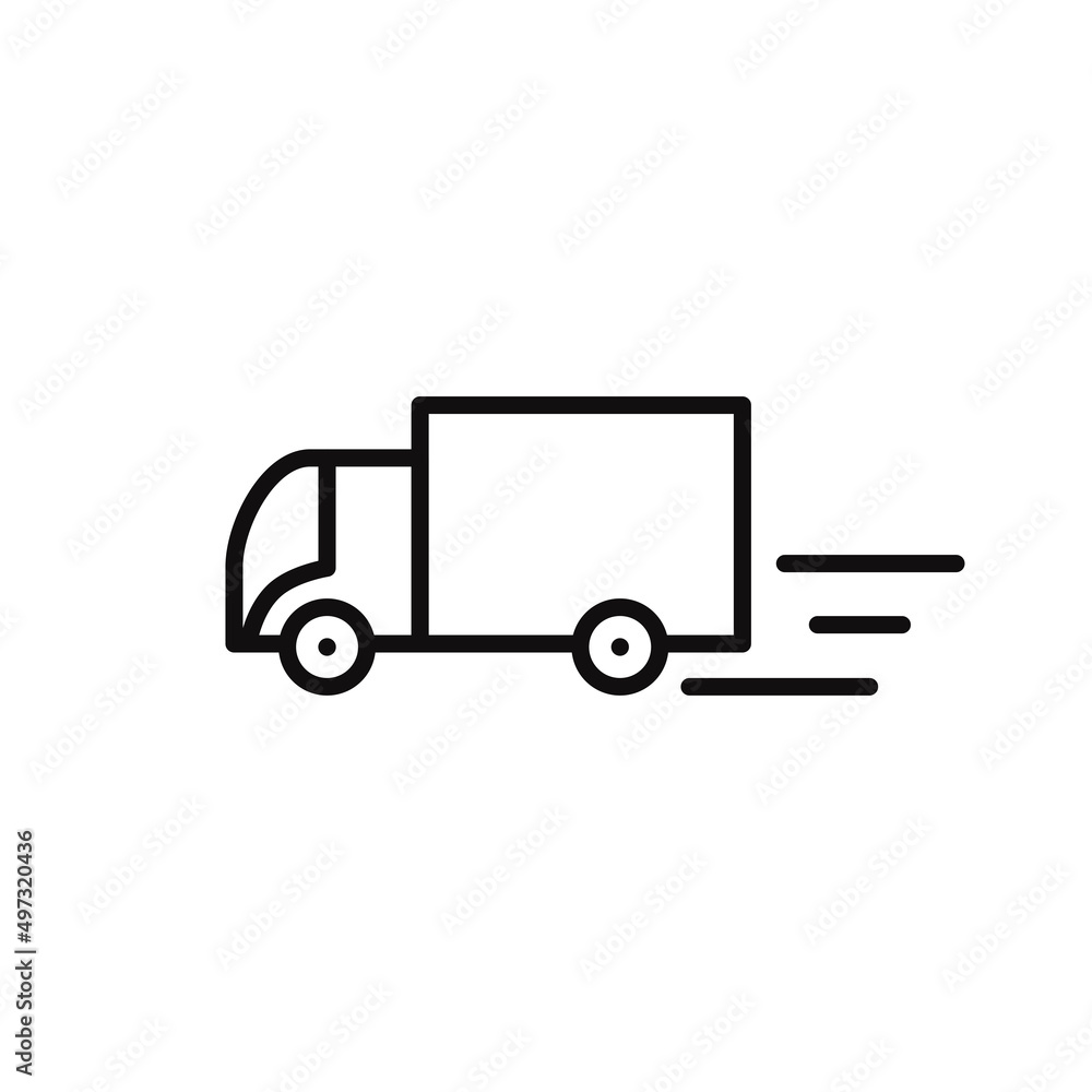 Shipping fast delivery truck editable stroke line icon, high quality vector editable outline symbol for UI design.