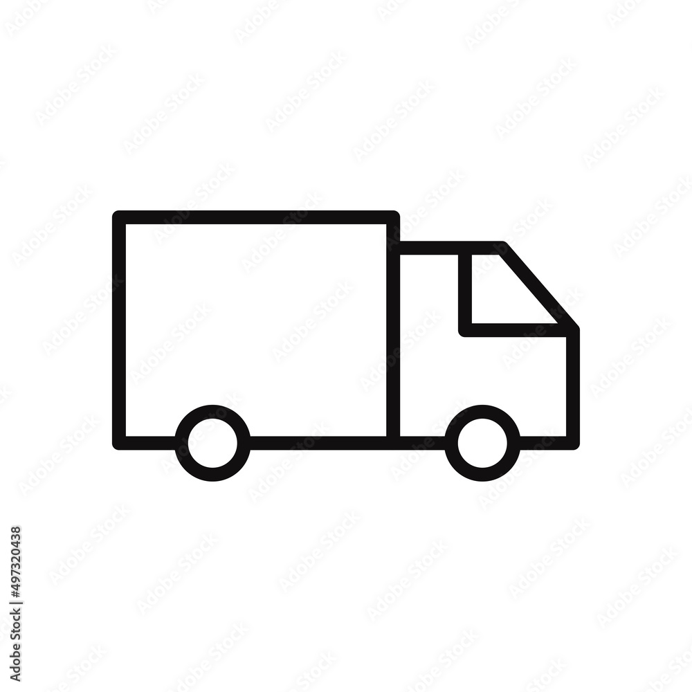 Shipping fast delivery truck editable stroke line icon, high quality vector editable outline symbol for UI design.