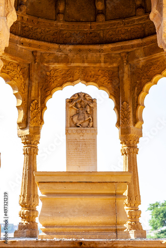 Bada Bagh Cenotaphs, Graves of the Maharajas in Jaisalmer, Rajastan, India, Asia photo