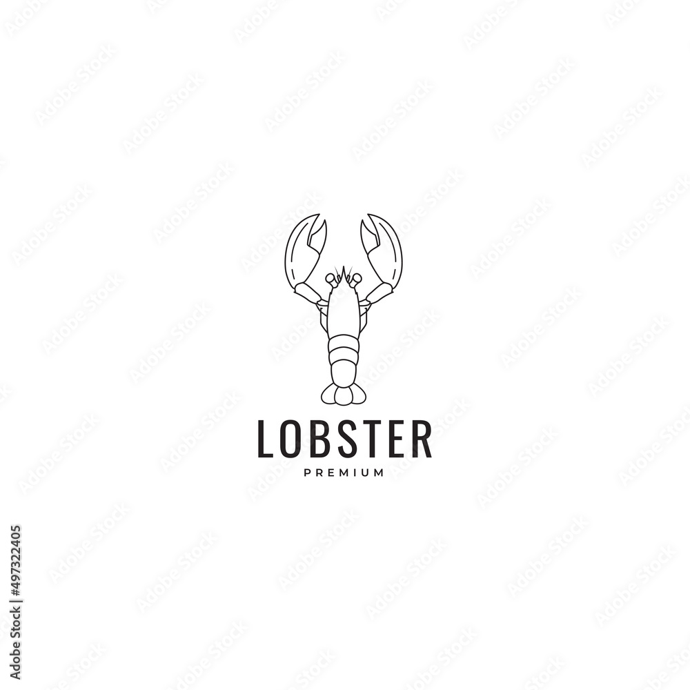lobster line minimalist logo design vector graphic icon symbol illustration lobster line minimalist logo design vector graphic icon symbol illustration