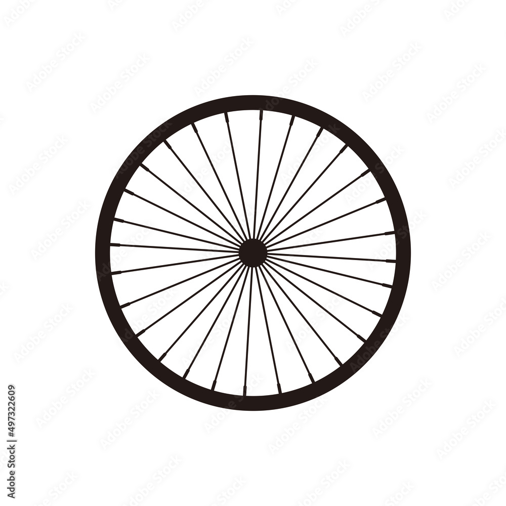 bicycle wheel icon illustration sign	