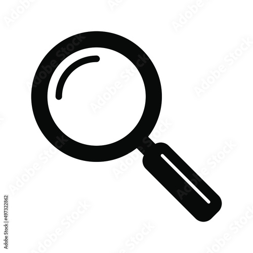 Magnifying glass icon, vector magnifier or loupe sign. Search icon.