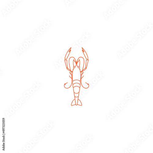 lobster line art  minimalist logo design vector graphic icon symbol illustration
