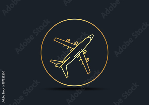 Abstract background of Airplane,Gold color,vector illustrations