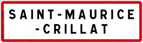 Panneau entrée ville agglomération Saint-Maurice-Crillat / Town entrance sign Saint-Maurice-Crillat
