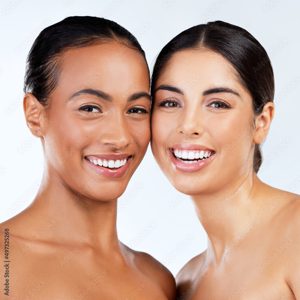 The best part of beauty is its diversity. Studio shot of beautiful young women posing against a grey background. The best part of beauty is its diversity. Studio shot of beautiful young women posing against a grey background.