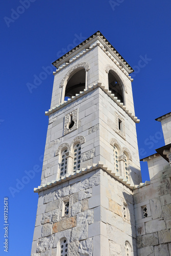 Bell tower of Cathedral of the Resurrection of Christ in Podgorica, Montenegro