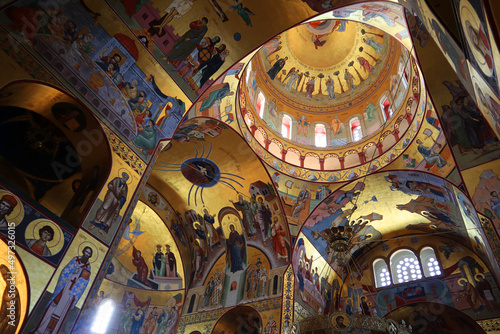 Interior of Cathedral of the Resurrection of Christ in Podgorica, Montenegro photo